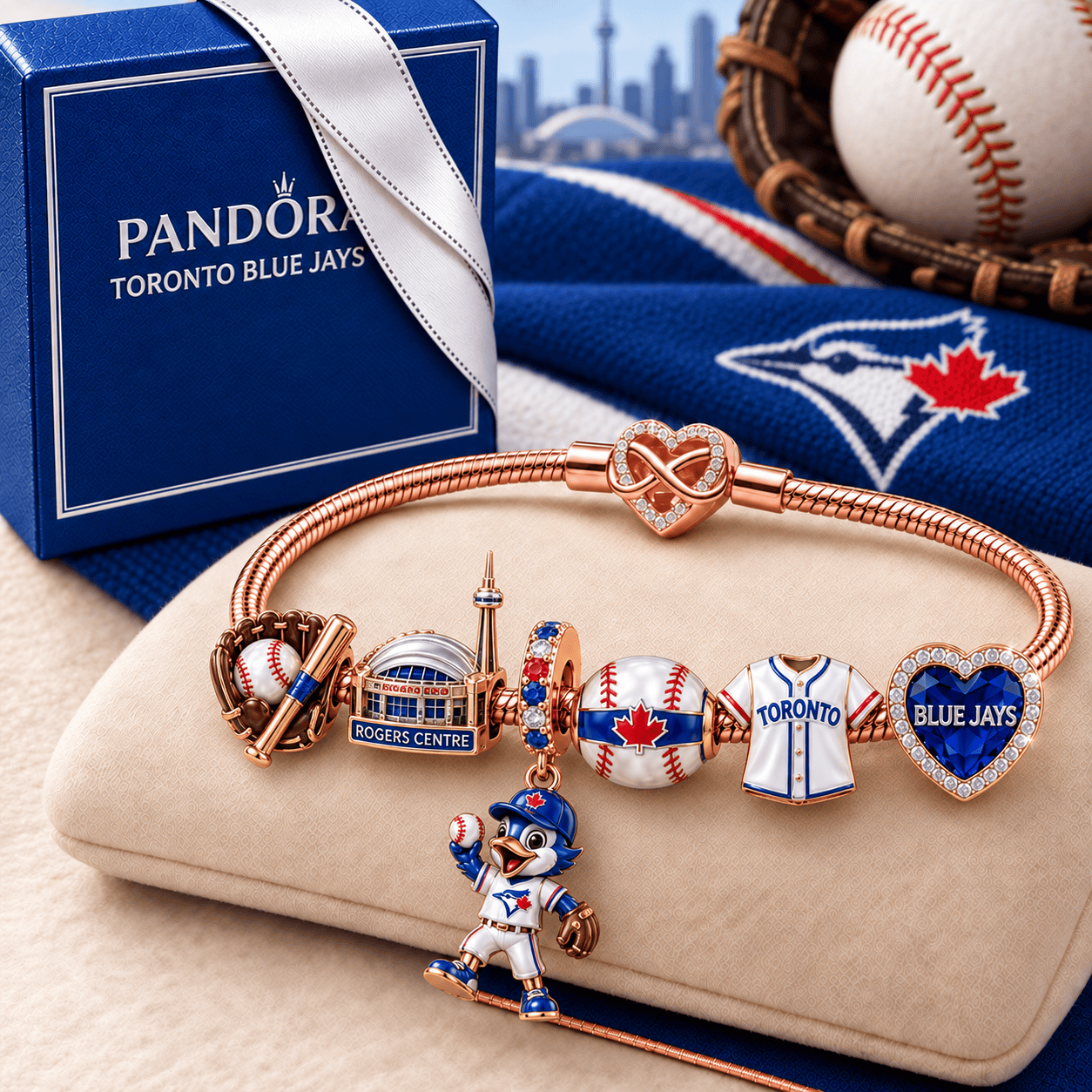TBJ Rose Gold Charm Bracelet Set TMH