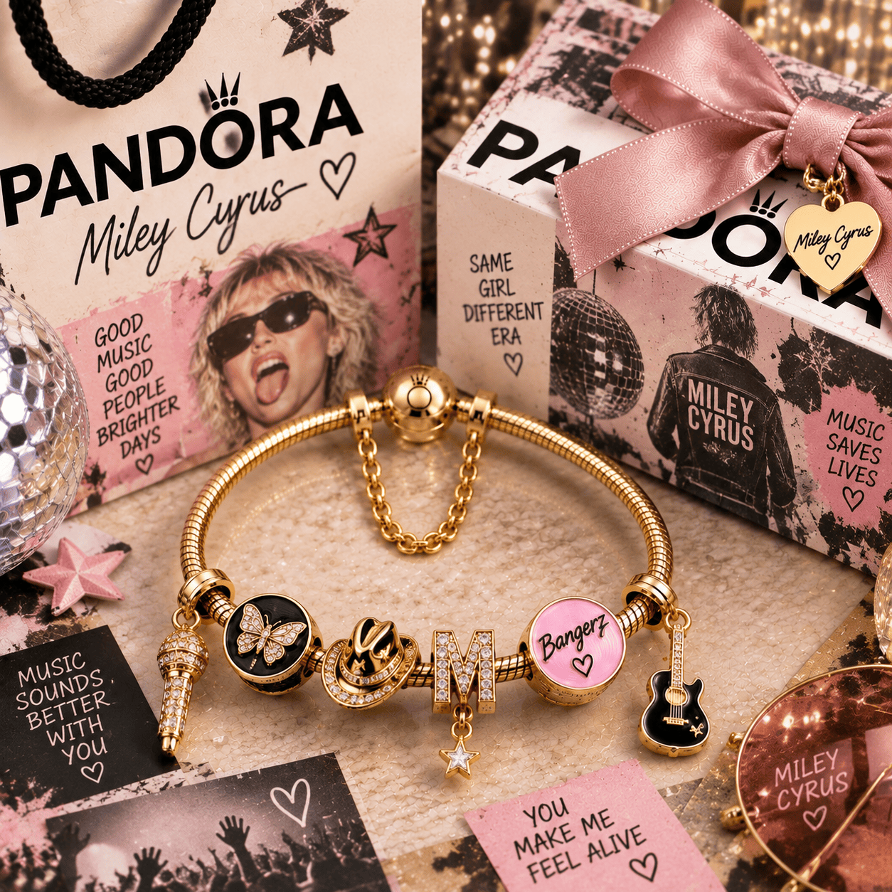MLC Gold Charm Bracelet Set PTT