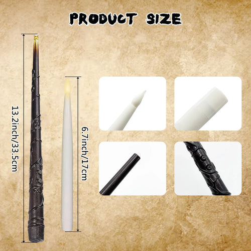 12/20 pcs Flameless Taper Floating Candles with Magic Wand Remote,Halloween Decorations, Indoor Christmas Home Decor