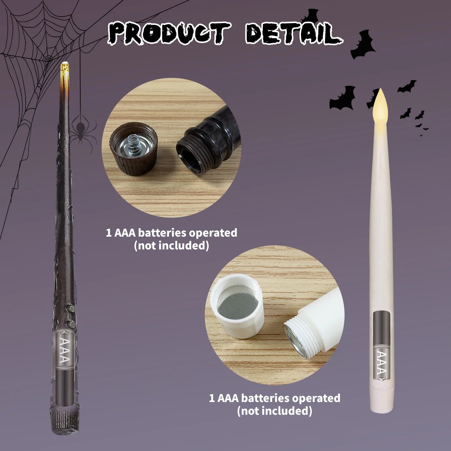 12/20 pcs Flameless Taper Floating Candles with Magic Wand Remote,Halloween Decorations, Indoor Christmas Home Decor